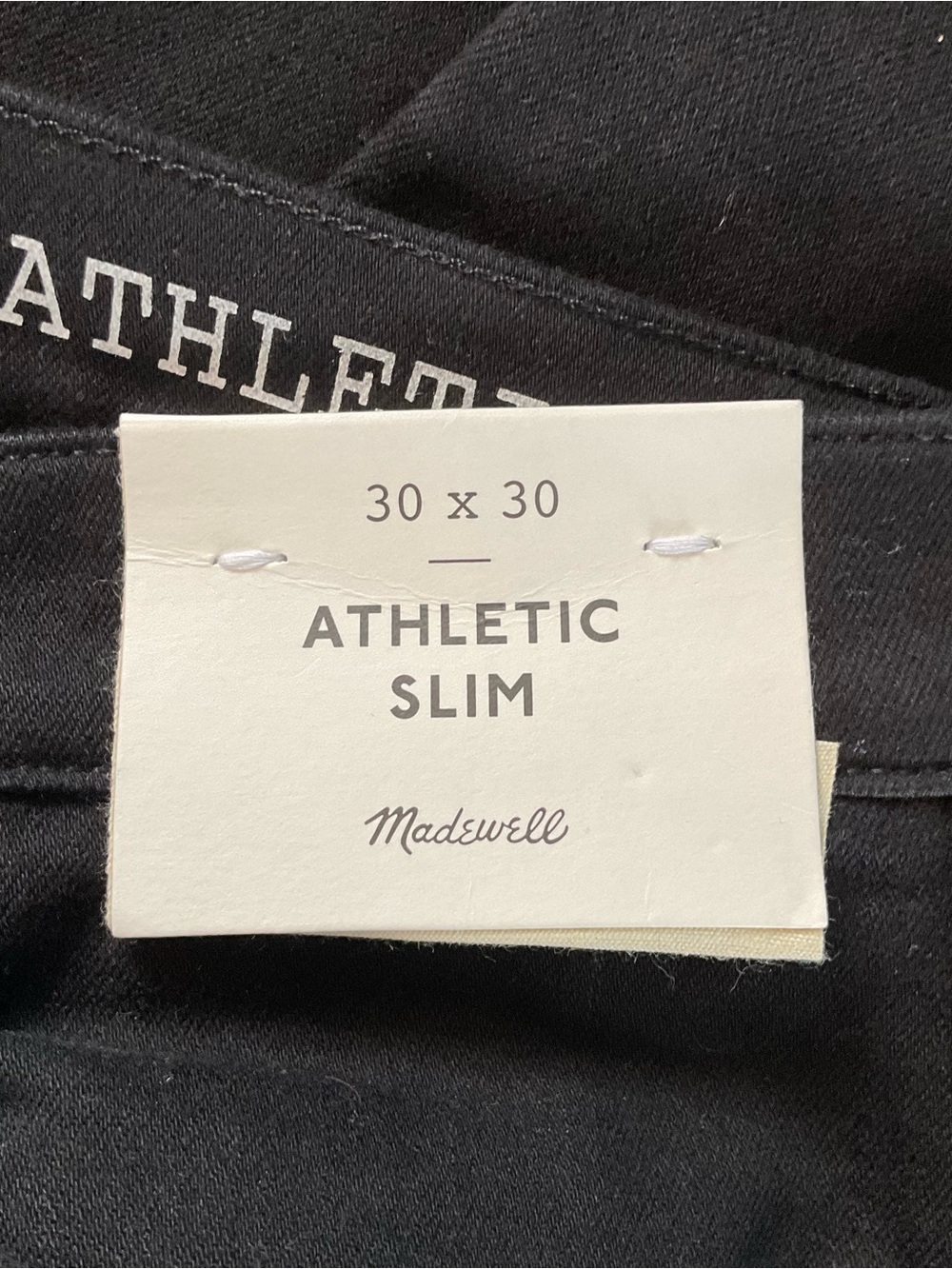Madewell Athletic Slim Jeans: COOLMAX Denim Edition Black Mens 30x30 NWT - Picture 11 of 13